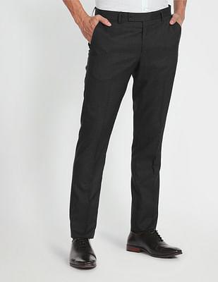 tailored regular fit dobby formal trousers