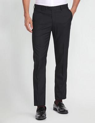 tailored regular fit dobby formal trousers