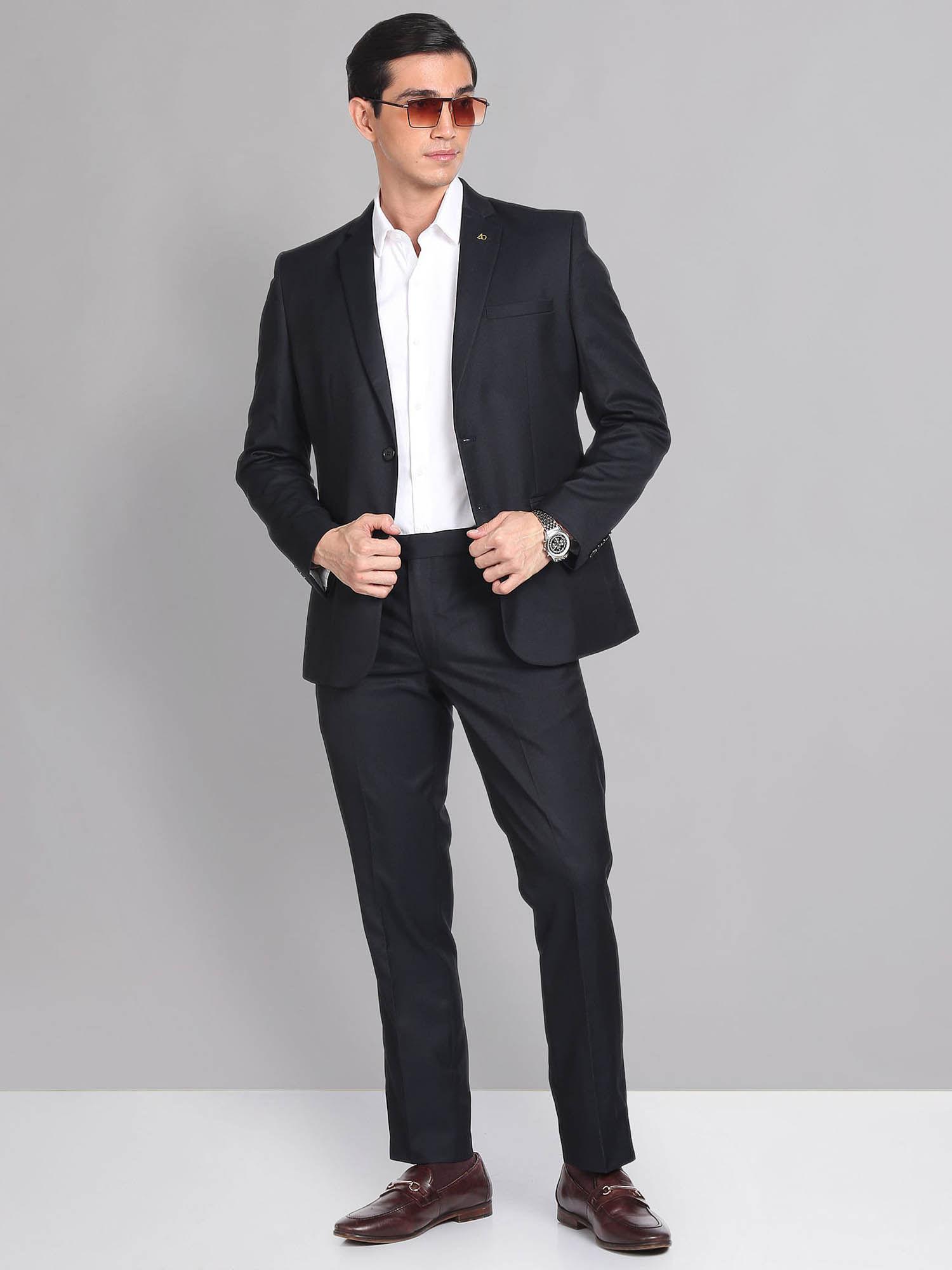 tailored regular fit solid suit (set of 2)