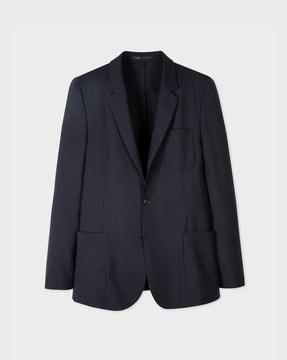 tailored-fit patch-pocket unlined blazer