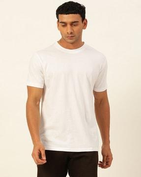 tailored fit crew-neck t-shirt with logo embroidery