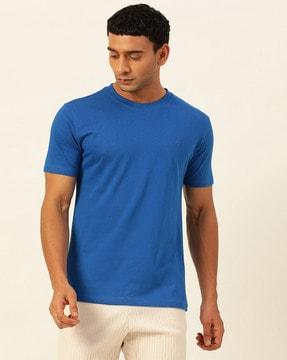 tailored fit crew-neck t-shirt with logo embroidery