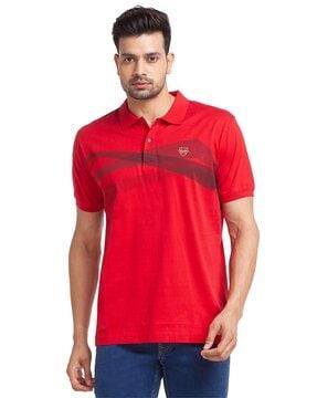 tailored fit micro print polo t-shirt