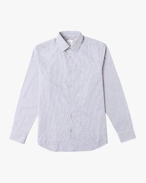tailored fit micro print shirt