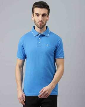 tailored fit polo t-shirt with ribbed hem