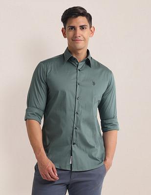 tailored fit sateen shirt