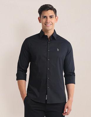 tailored fit sateen shirt