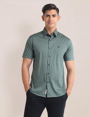 tailored fit sateen shirt