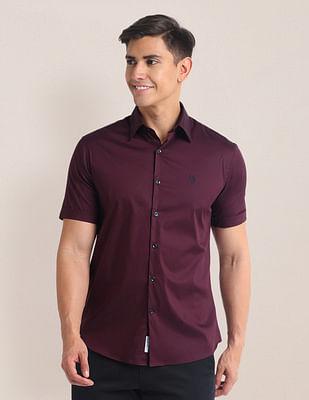 tailored fit sateen shirt