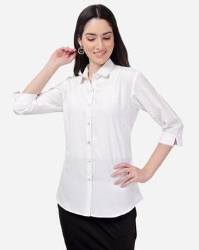 tailored fit shirt with 3/4th sleeves
