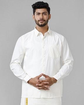 tailored fit shirt with patch pocket