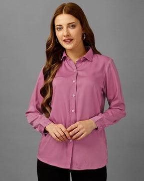 tailored fit shirt with spread collar