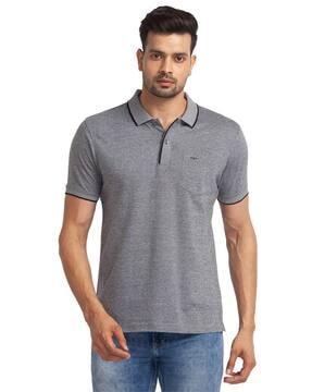 tailored fit solid polo t-shirt