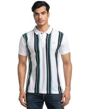 tailored fit striped polo t-shirt