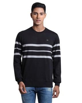 tailored fit sweatshirt with placement stripes