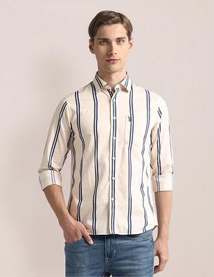 tailored fit vertical stripe shirt