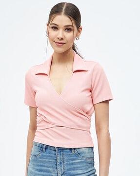 tailored fit wrap top