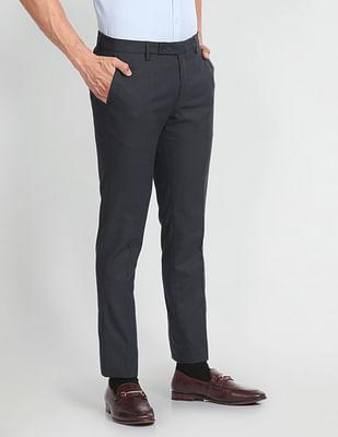 tailored regular fit dobby formal trousers