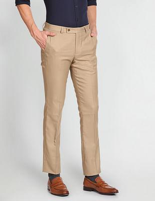 tailored regular fit dobby formal trousers