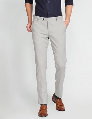 tailored regular fit heathered formal trousers