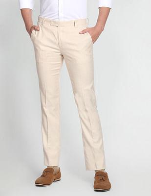 tailored regular fit heathered formal trousers