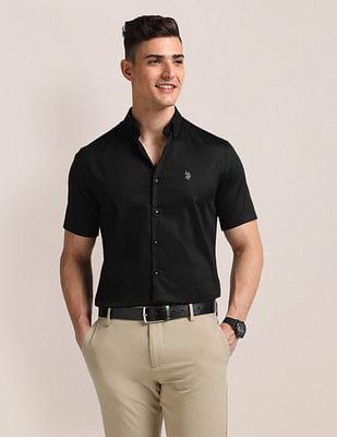 tailored regular fit solid shirt