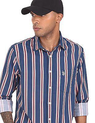 tailored regular fit striped casual shirt