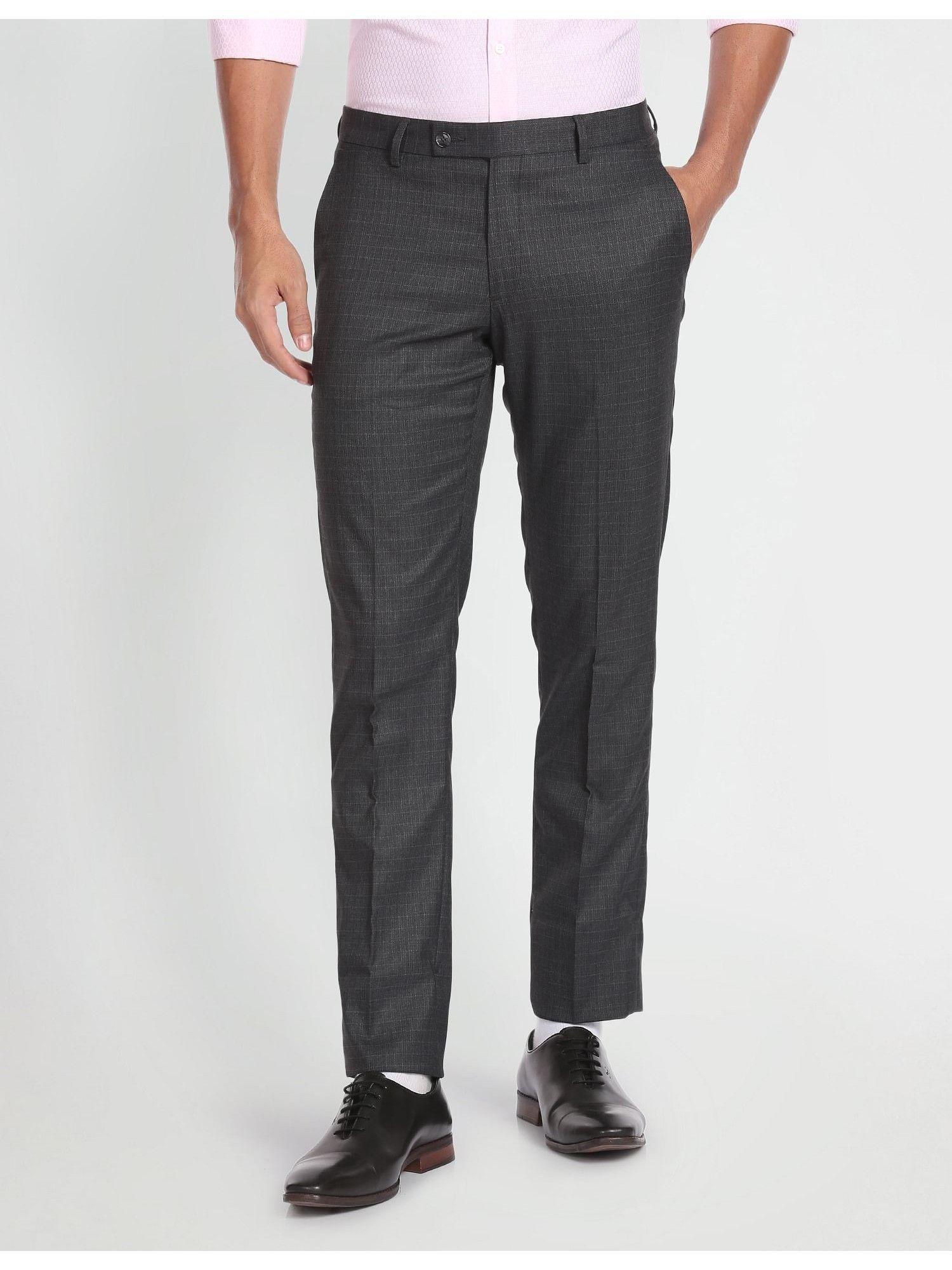 tailored regular fit twill formal trousers