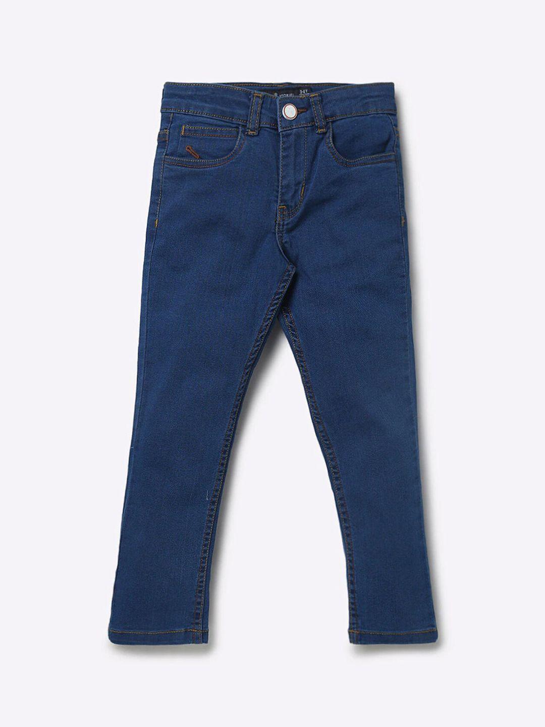 tales & stories boys blue slim fit stretchable jeans