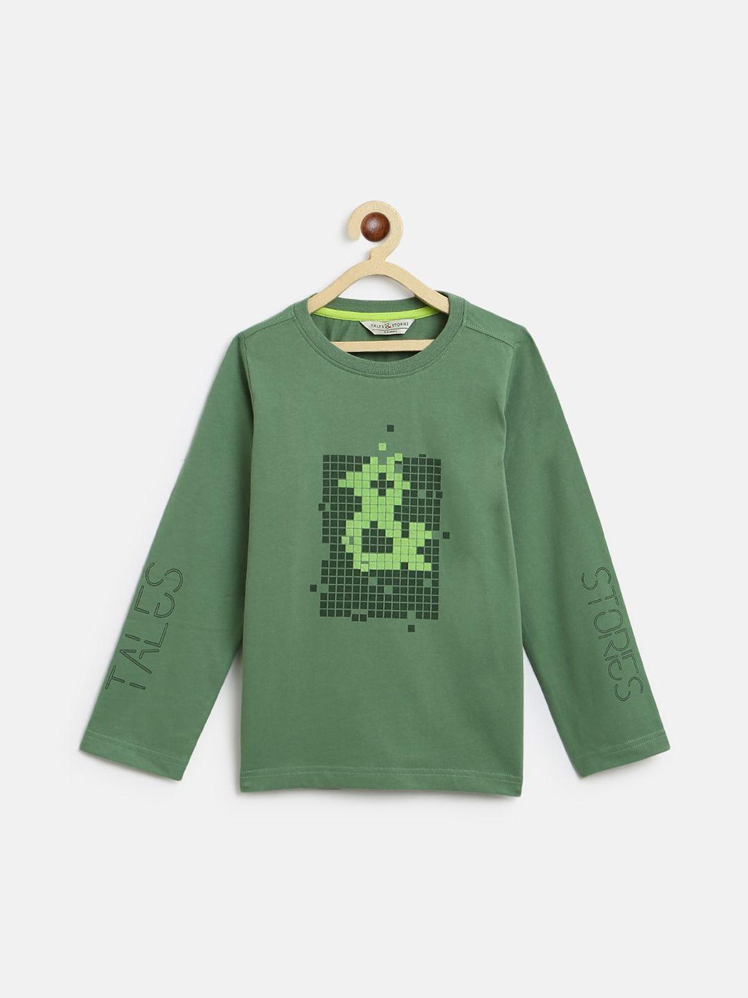 tales & stories boys long sleeves graphic printed cotton t-shirt