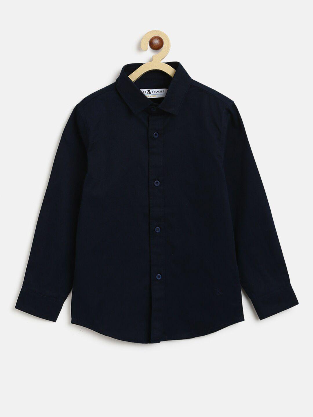 tales & stories boys navy blue casual shirt