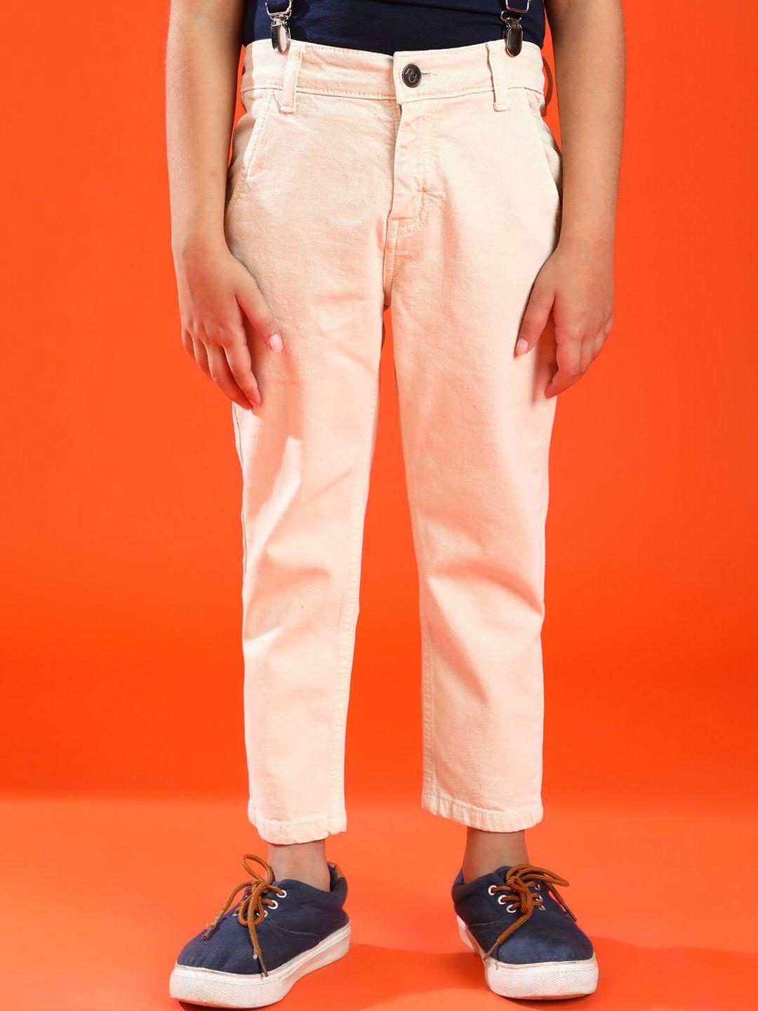 tales & stories boys off white slim fit trousers