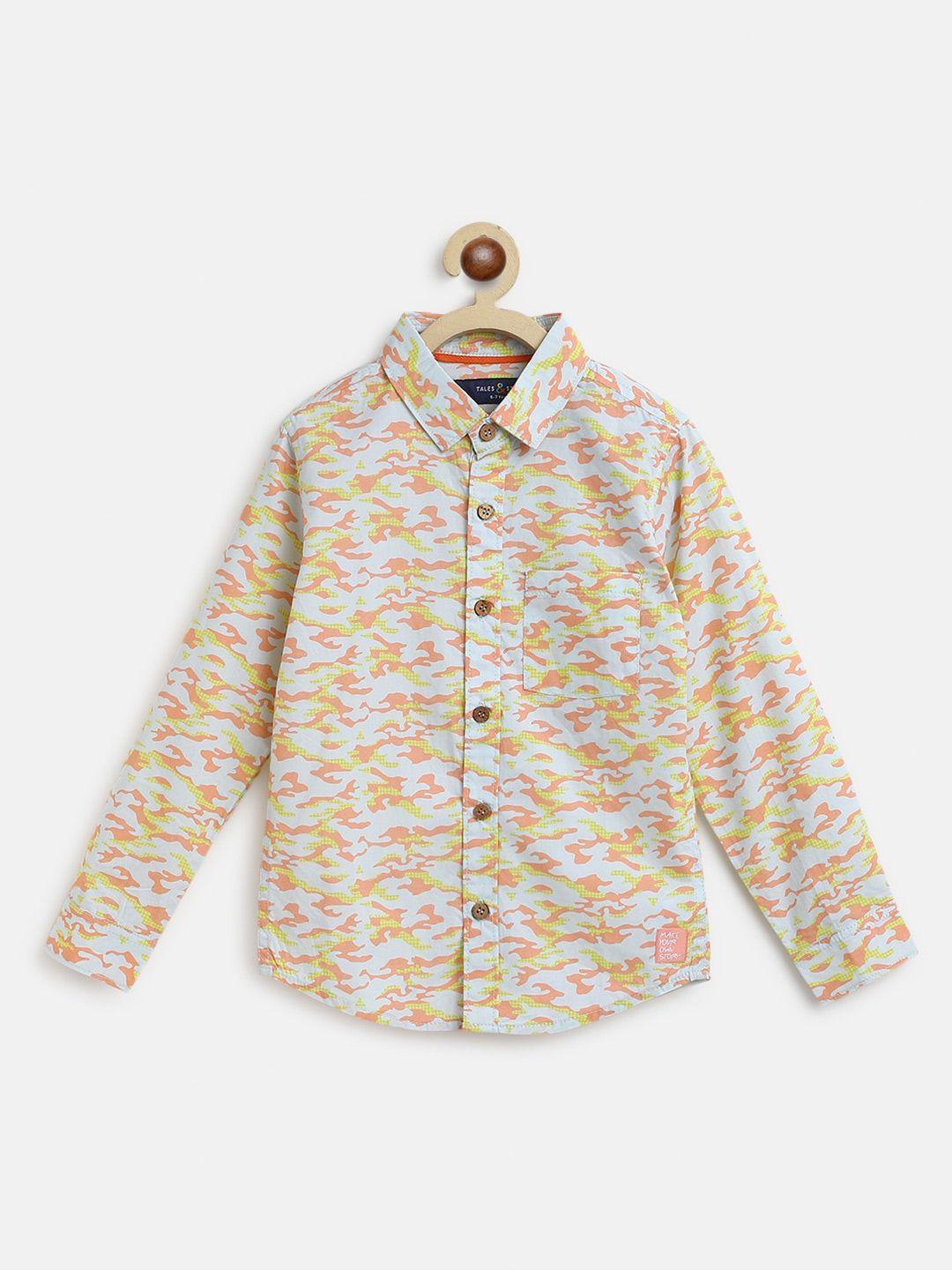 tales & stories boys opaque printed cotton casual shirt