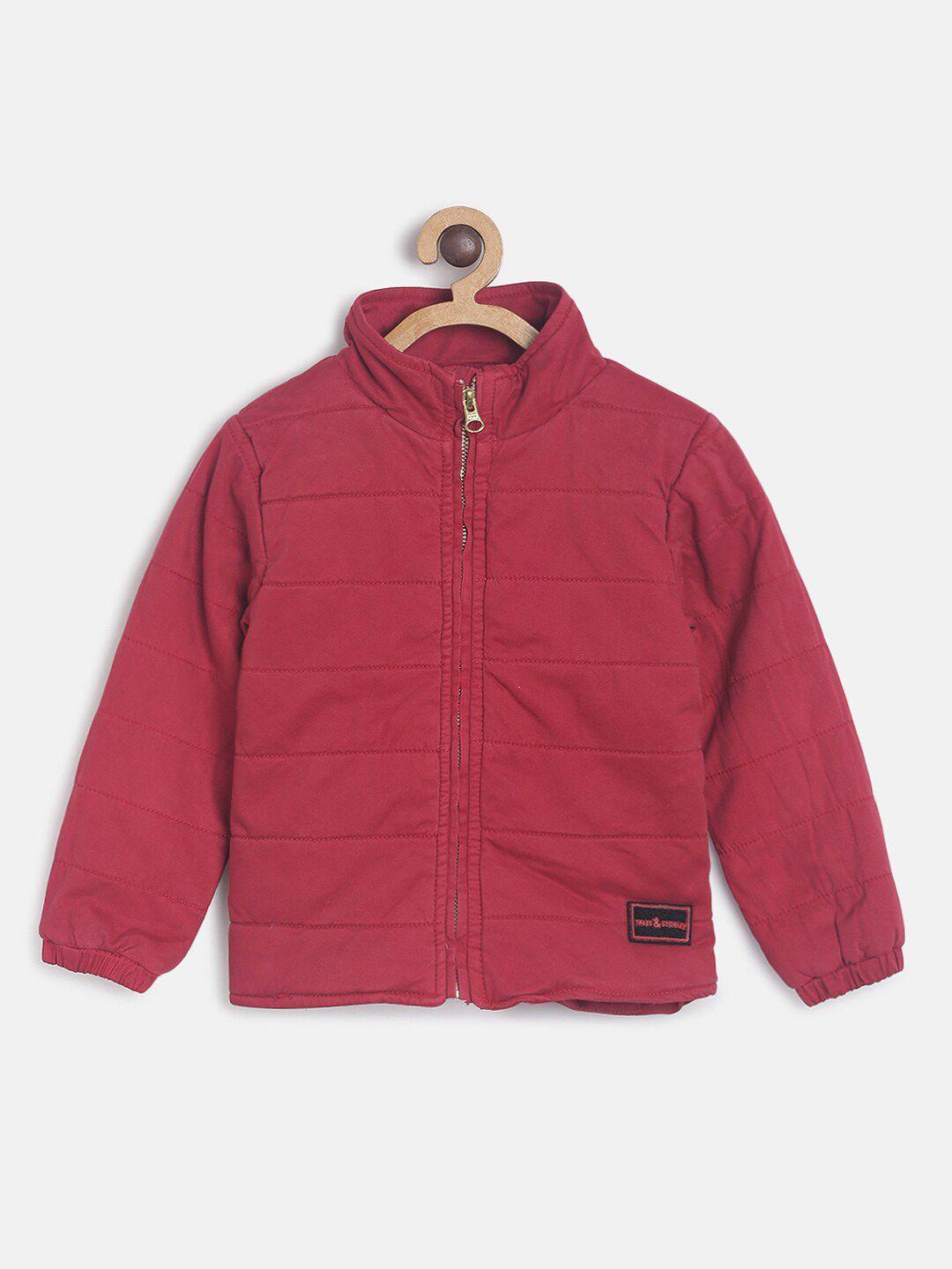 tales & stories boys red lightweight padded cotton  jacket