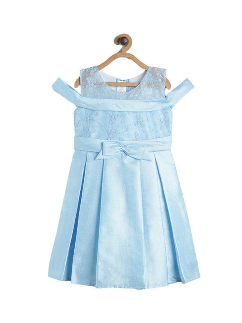 tales & stories kids sky blue embroidery dress