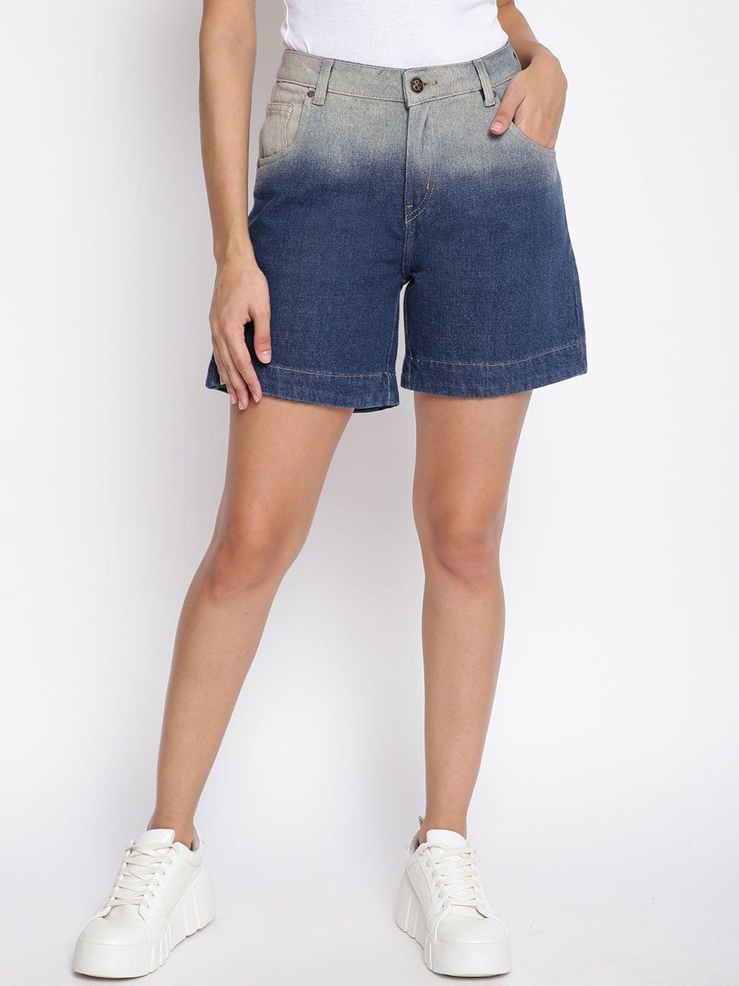 tales & stories women washed outdoor denim shorts