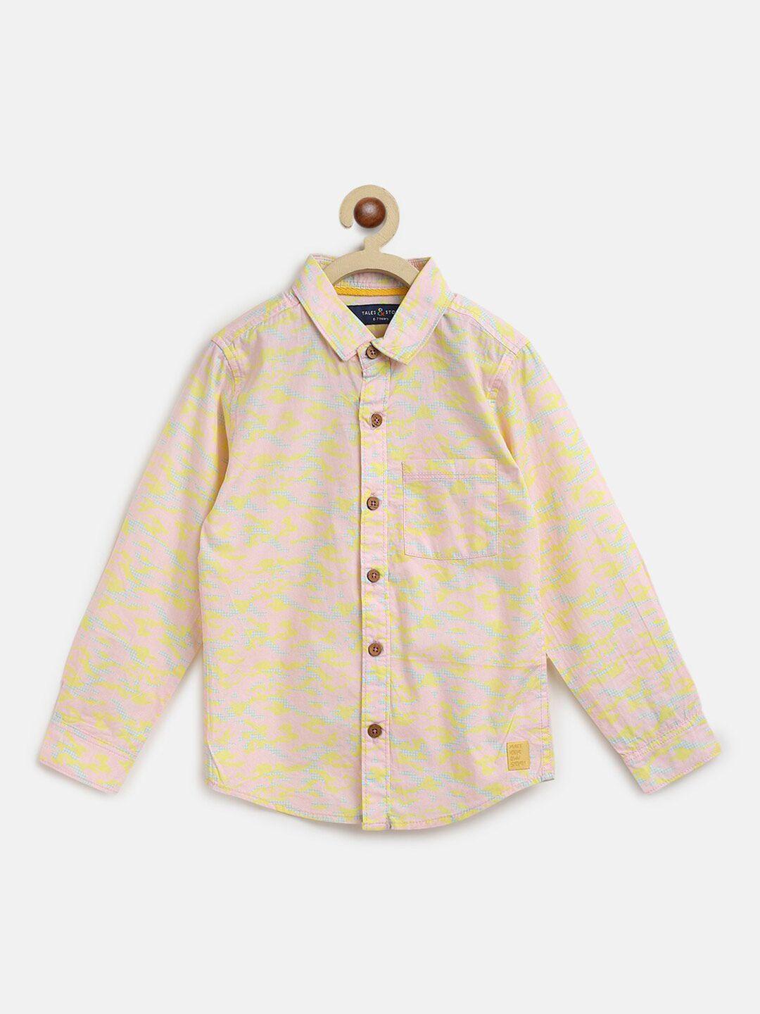 tales & stories boys cotton printed casual shirt