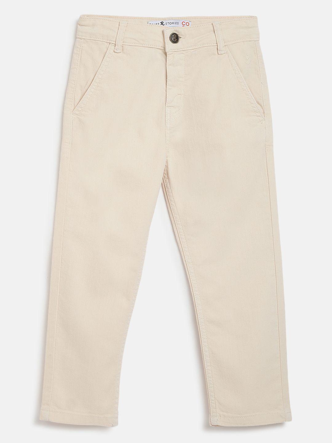 tales & stories boys mid-rise slim fit chinos