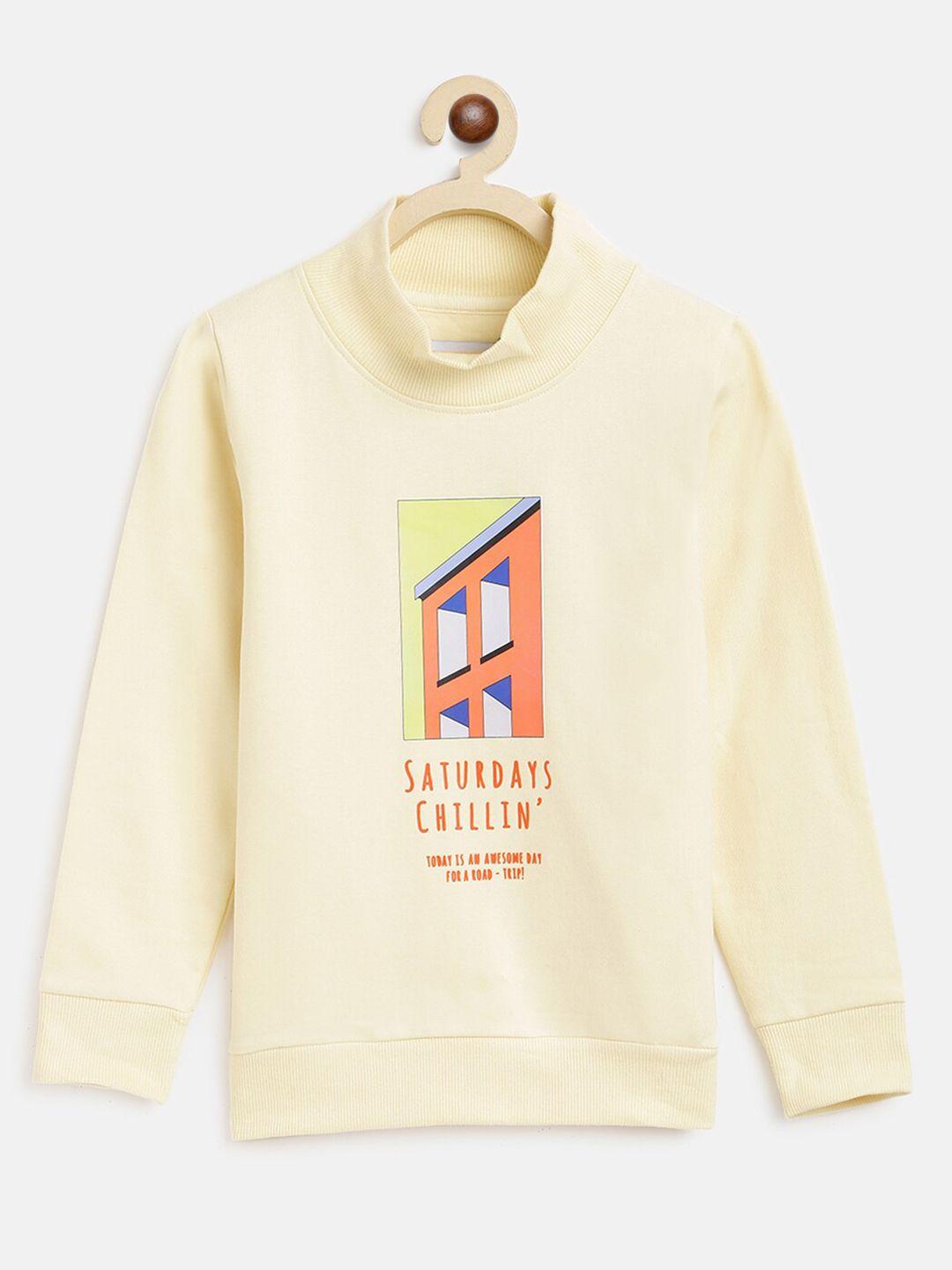 tales & stories boys off white printed pullover sweatshirt