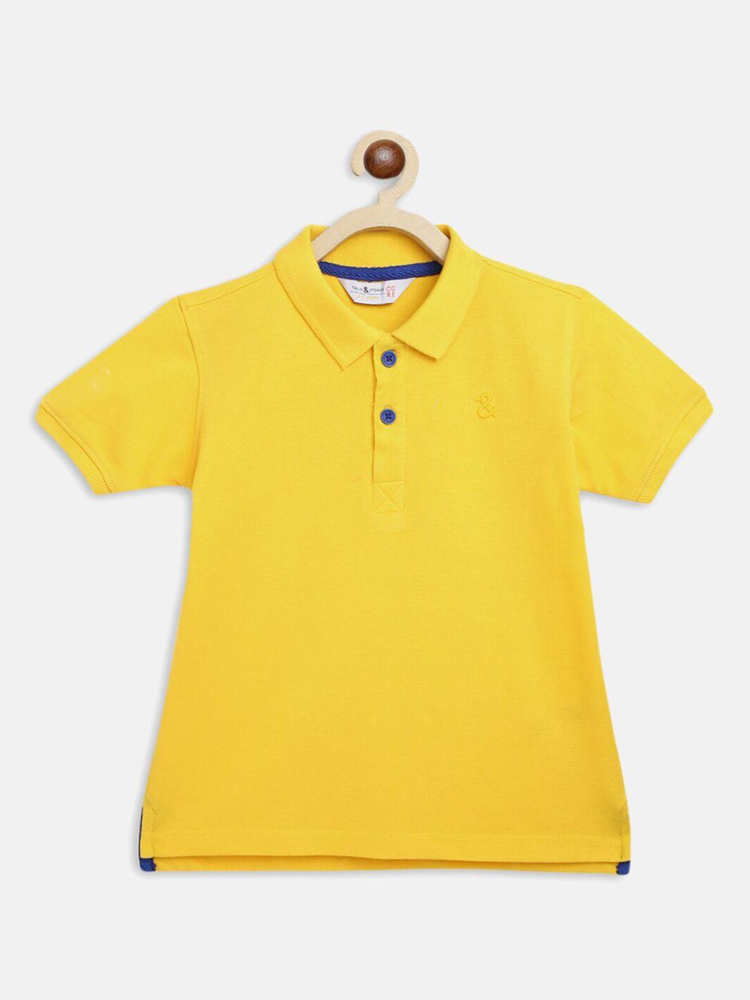 tales & stories boys polo collar cotton t-shirt