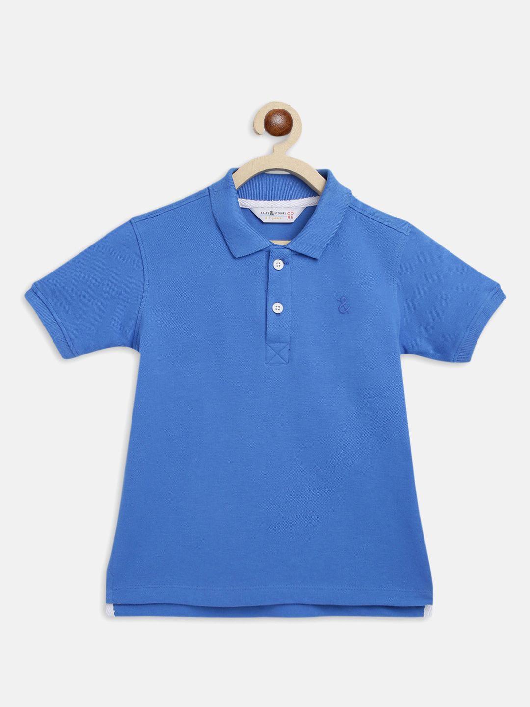 tales & stories boys polo collar cotton t-shirt