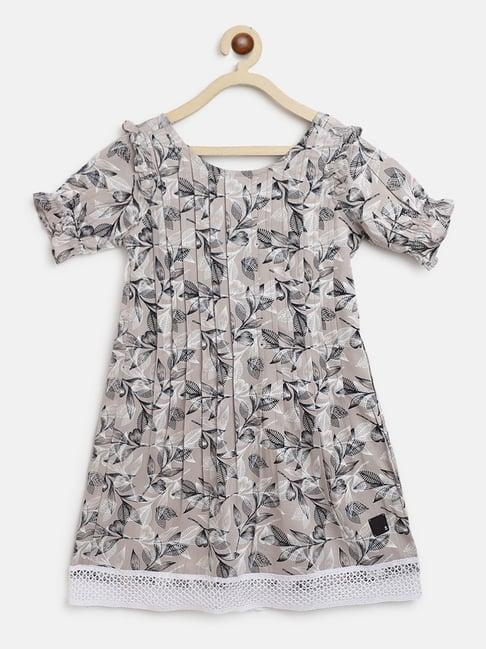 tales & stories kids beige printed dress