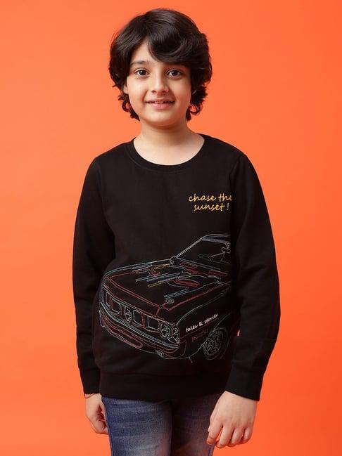 tales & stories kids black embroidered sweatshirt