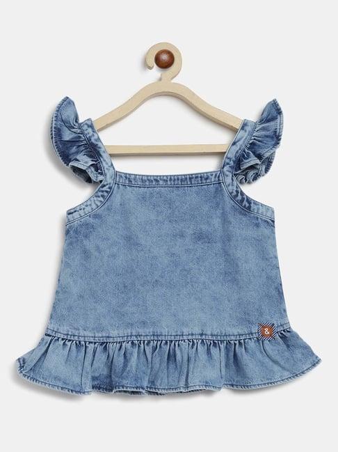 tales & stories kids blue cotton regular fit top