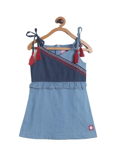 tales & stories kids blue solid dress