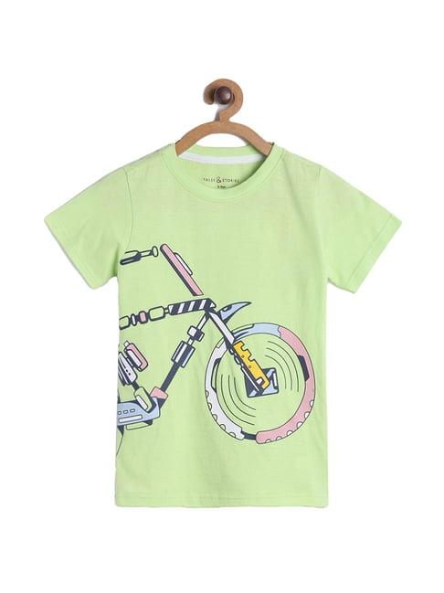 tales & stories kids green printed  t-shirt