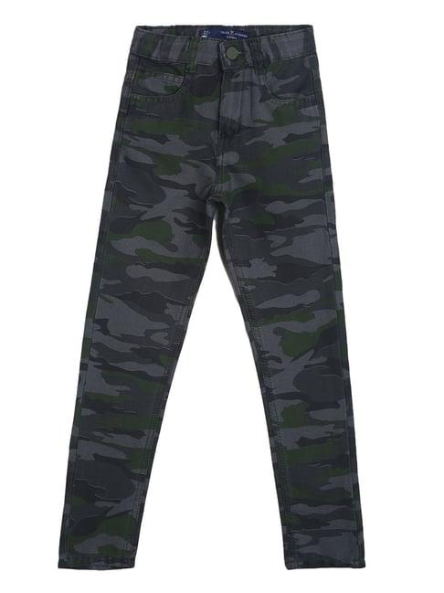 tales & stories kids grey camouflage print trousers