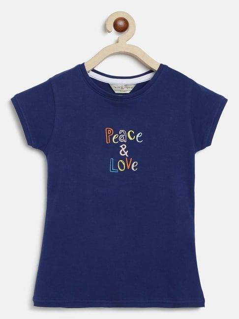 tales & stories kids navy embroidered top