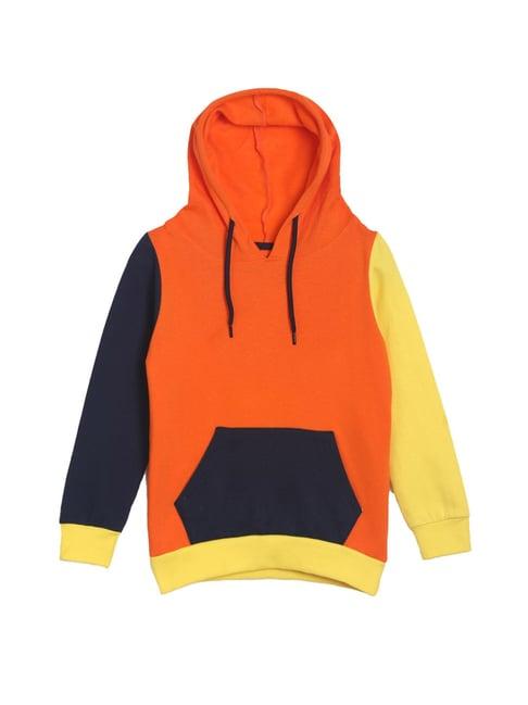 tales & stories kids orange solid  hoodie