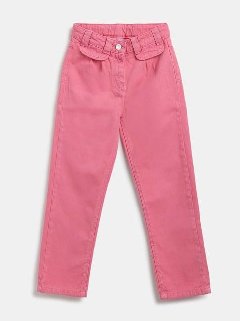 tales & stories kids pink cotton slim fit jeans